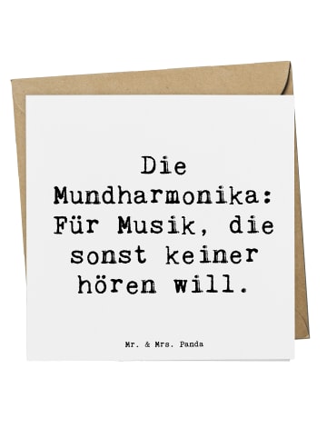 Mr. & Mrs. Panda Deluxe Karte Spruch Musik Mundharmonika mit Spruch in Weiß