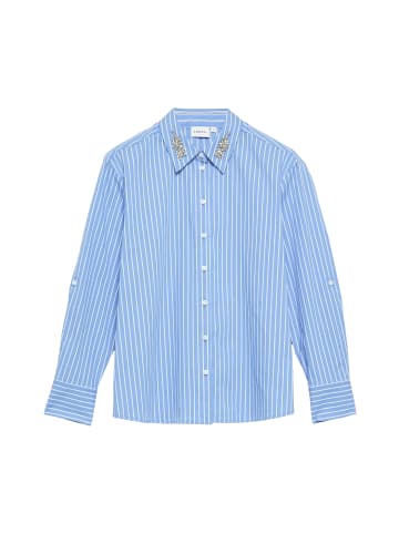 comma Bluse in blau weiß