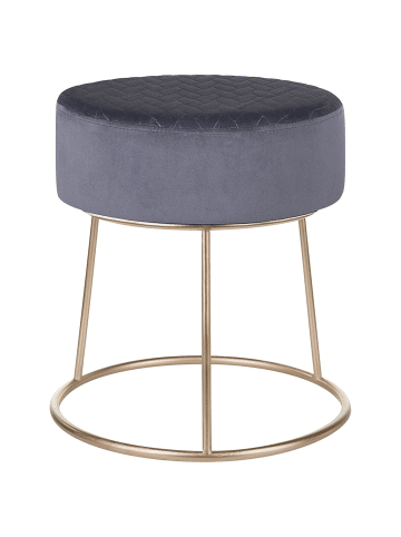 Beliani Hocker DELCO in Grau/Gold - (W) 35 x (H) 40 x (L) 35 cm