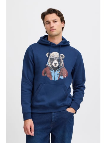BLEND Kapuzenpullover BHSweatshirt 20717755 lässiger Hoodie mit Aufdruck in Blau