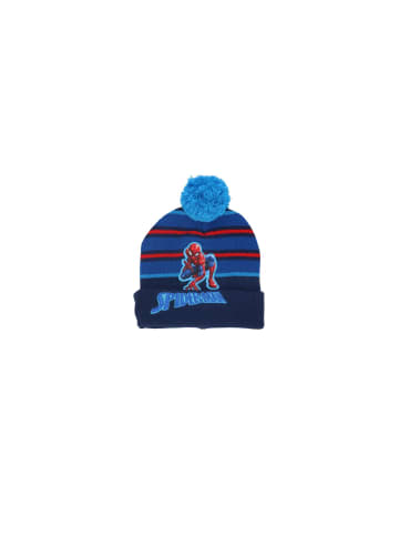 MARVEL Spider-Man Mütze Kinder Bommel Marvel Winter blau