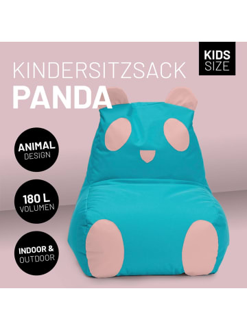 Lumaland Kindersitzsack Animal Line Panda 180l türkis/pastell pink Blau