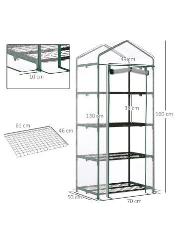 Outsunny Gewächshaus in Transparent 70L x 50B x 160H cm