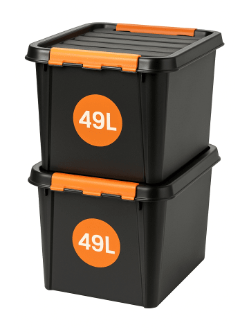 SmartStore 2er-Set Aufbewahrungsbox Pro Schwarz 49L