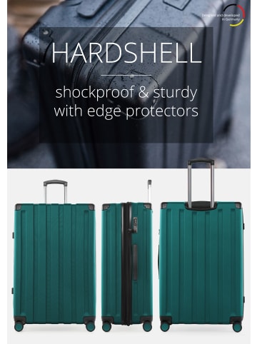 Hauptstadtkoffer Q-Damm - Großer Koffer Hartschale XL Trolley, TSA, 68cm, 4 Rollen, 133 L in Aquagrün