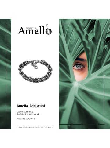 Amello Armband Edelstahl, Keramik ca. 18cm bis 20,5cm Ringe