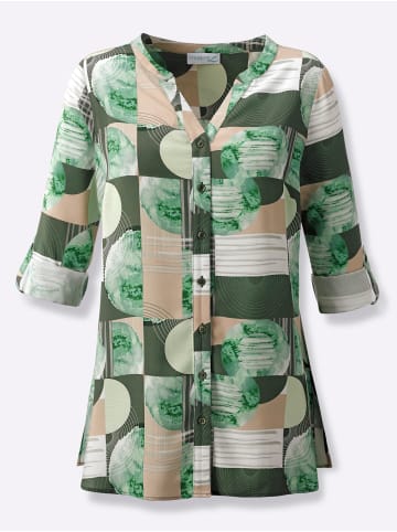 creation L Longbluse in khaki-pistazie-bedruckt