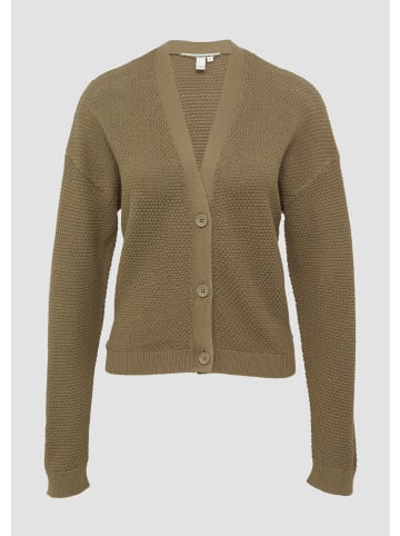 QS Strickjacke in 7854_olivgrün