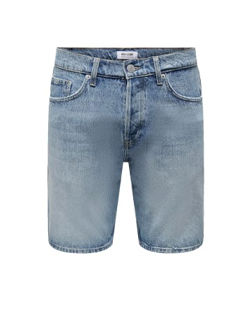 Only&Sons Shorts Denim Midi Bermuda Mid Waist Pants in Hellblau