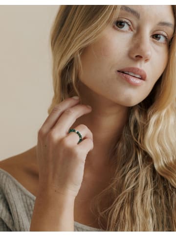 GOOD.designs Perlenring in Grüner Achat