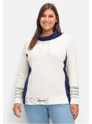 sheego Sweatshirt in champagner-marine