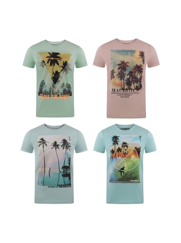 riverso  T-Shirt RIVLukas 4er Pack in Mehrfarbig