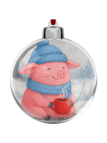Mr. & Mrs. Panda Weihnachtshänger Schweinchen Glühwein Design oh... in Weiß