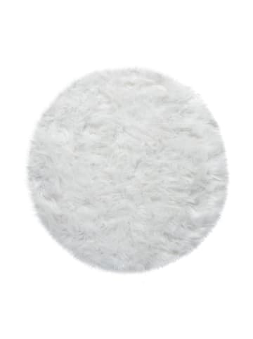 KADIMA DESIGN Hochflor Teppich Shaggy waschmaschinenwaschbar Einfarbig in Weiß