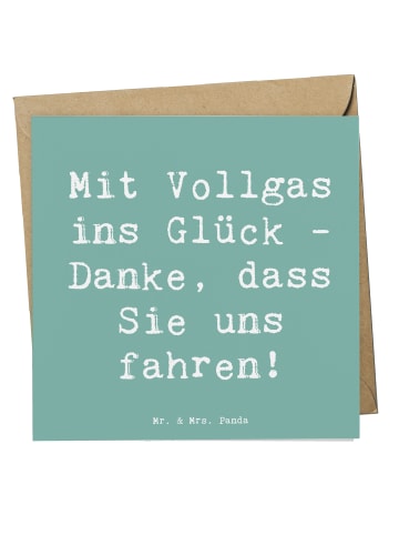 Mr. & Mrs. Panda Grußkarte Spruch Chauffeur Glück mit Spruch in Meeresbrise