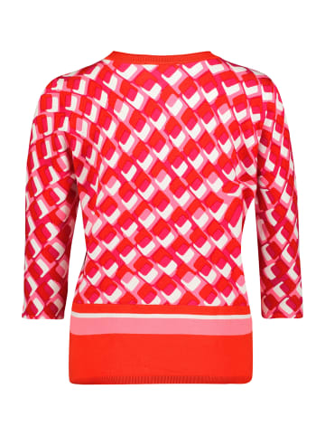 Betty Barclay Basic-Strickpullover mit Print in Rot/Weiß