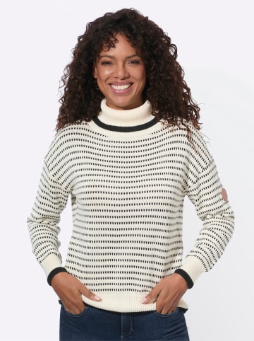 WITT WEIDEN Rollkragen-Pullover in champagner-schwarz-gemustert