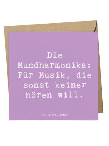 Mr. & Mrs. Panda Deluxe Karte Spruch Musik Mundharmonika mit Spruch in Lavendeltraum