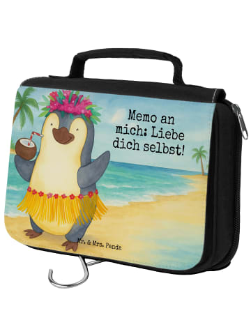 Mr. & Mrs. Panda Kosmetiktasche Pinguin Kokosnuss Design mit Spruch in Weiß