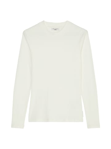 Marc O'Polo DENIM Geripptes Rundhals-Longsleeve regular in egg white