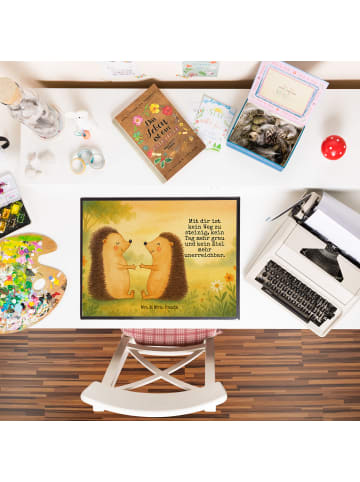 Mr. & Mrs. Panda Schreibunterlage Igel Liebe Design mit Spruch in Weiß
