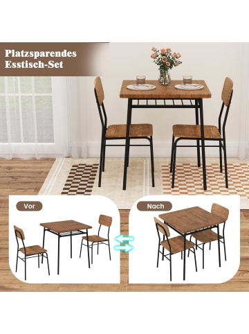 COSTWAY 3 tlg. Bartisch Set in Hellbraun