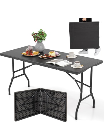 COSTWAY Campingtisch klappbar 152x70cm in Schwarz