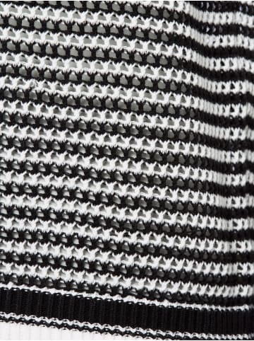 comma Strickpullover in schwarz weiß - 0002