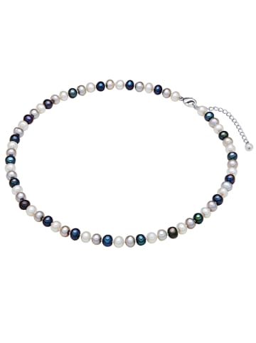 Lulu & Jane Perlen-Kette Messing Süßwasser-Zuchtperle in multicolor