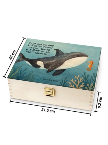 Mr. & Mrs. Panda teedose holz Orca Design mit Spruch in Weiß