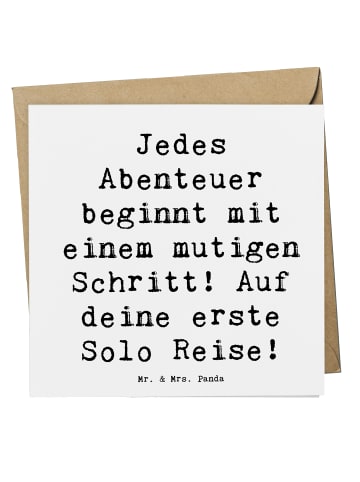 Mr. & Mrs. Panda Glückwunschkarte Spruch Alleine Reisen Unterneh... in Weiß