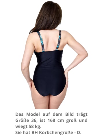 Aquarti Badeanzug in schwarz/blau