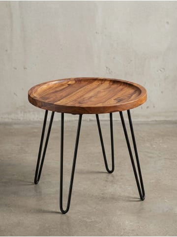 KADIMA DESIGN Couchtisch Massivholz 45x40x45 cm Wohnzimmertisch Rund