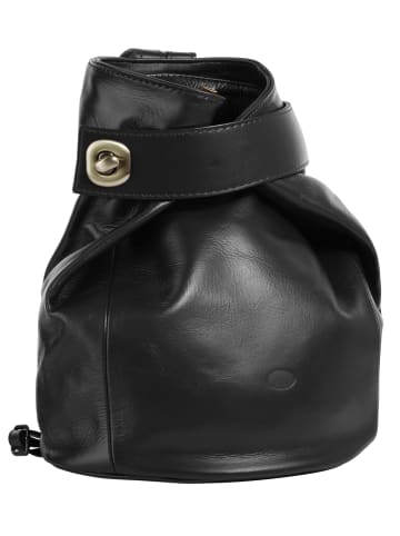 piké Cityrucksack echt Leder in schwarz
