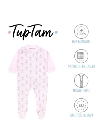 TupTam Baby Unisex Schlafstrampler mit Fuß 3er Pack in rosa