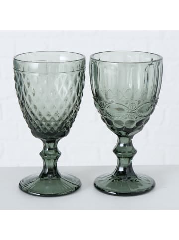 Boltze Weinglas Aurora 2er Set in grau