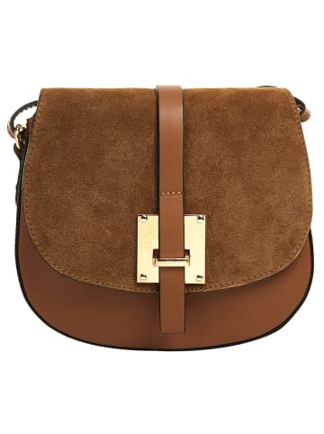 Cluty Umhängetasche echt Leder in cognac
