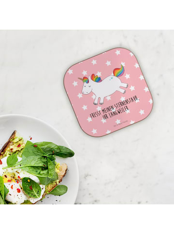 Mr. & Mrs. Panda Tischschoner Einhorn Happy mit Spruch in Rot Pastell