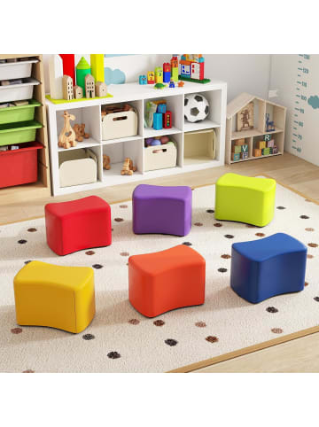 COSTWAY 6er Set Kinderhocker Schmetterlingshocker in Bunt