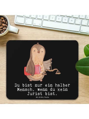Mr. & Mrs. Panda Mousepad Jurist Herz mit Spruch in Schwarz