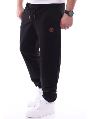 RESLAD Jogginghose mit Brandpatch in schwarz