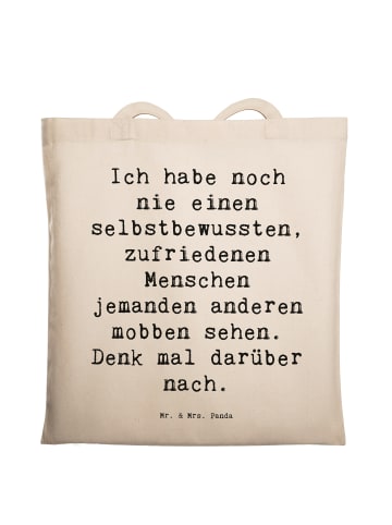 Mr. & Mrs. Panda Beutel Spruch Mobbing bewältigen mit Spruch in Creme