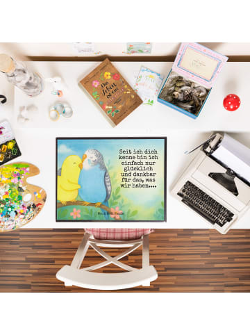 Mr. & Mrs. Panda tischpad Wellensittich Liebe Design mit Spruch in Weiß