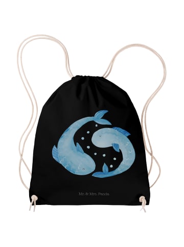 Mr. & Mrs. Panda gymnastiktasche Sternzeichen Fische ohne Spruch in Schwarz
