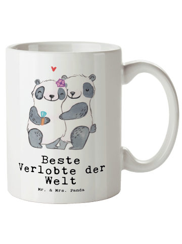 Mr. & Mrs. Panda Becher Panda Beste Verlobte der Welt mit Spruch in Weiß