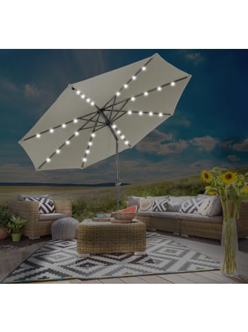 Gartenfreude LED Sonnenschirm 300 cm KABELLOS in Creme