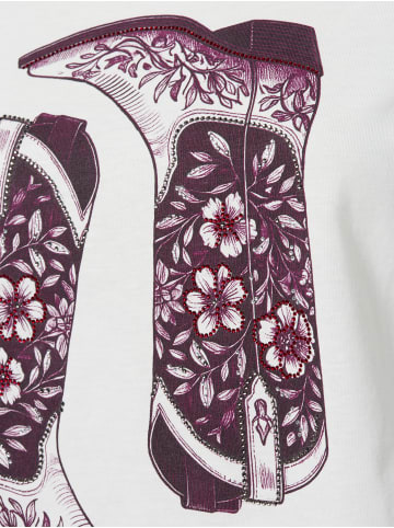 Rich & Royal T-Shirt Cow Girl Boots in ecru