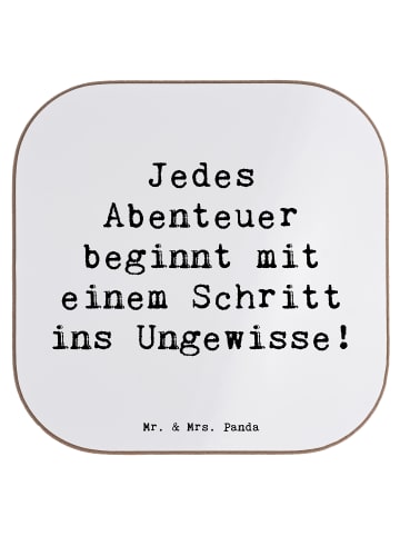 Mr. & Mrs. Panda Tassenuntersetzer Spruch Ungewissheit akzeptier... in Weiß