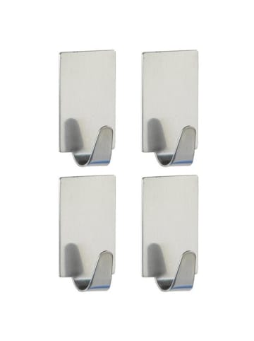 Wenko Badezimmer-Aufhänger, selbstklebend in Silbern, (B) 1,9 x (H) 3,4 x (L) 1,5 cm
