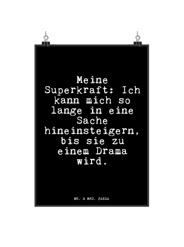Mr. & Mrs. Panda Poster Meine Superkraft: Ich kann... mit Spruch in Schwarz